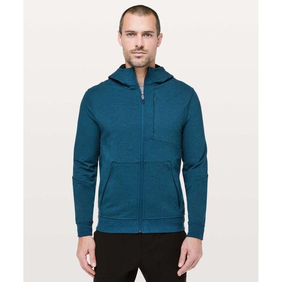 Lululemon Men's Size XL City Sweat Full-Zip Hoodie Sweatshirt Poseidon Blue - Picture 2 of 9